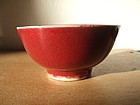 Chinese Red red Monochrome bowl with fish
