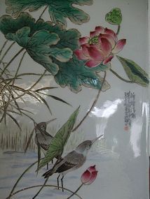 Chinese Famille Rose Hand painted Painting Panel