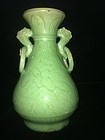 Chinese Celadon glazed longquan ring handled vase