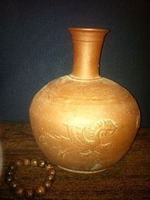 Antique chinese yixing bottle vase