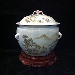 Late Qing covered container jar