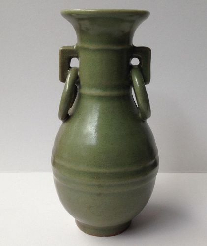 Chinese Longquan celadon ring vase