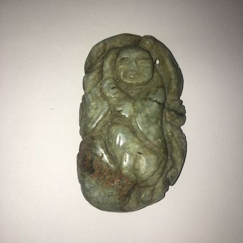 Jadeite carving of boy