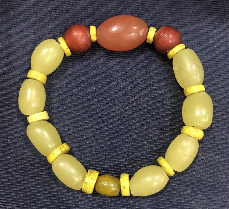 Antique glass beads bracelet