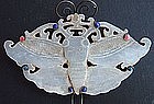 White Jade Butterfly Silver Hairpin