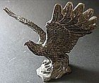 Old Brass Eagle Table Object D'art