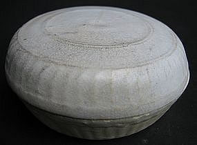 Chinese White Glaze Covered Powder Box