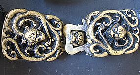 Antique Bronze Buckle Belt of Qing Dynasty