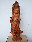 Wood Carving Of Quan Yin Statue