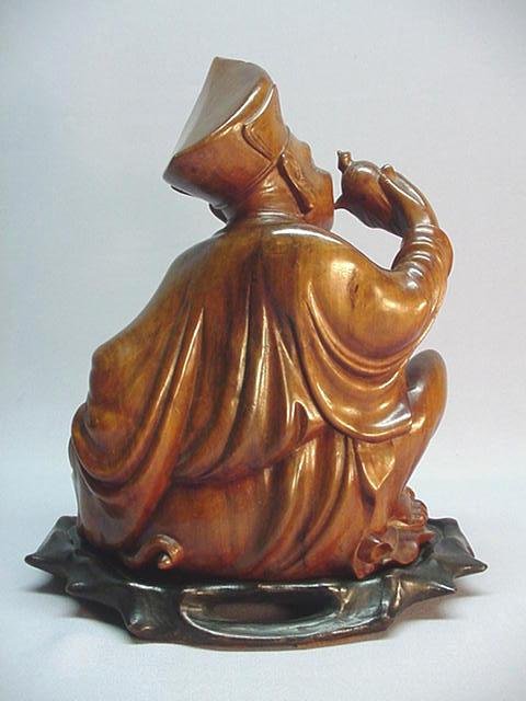 CHINESE BOX WOOD CARVED “JI GONG” STATUE