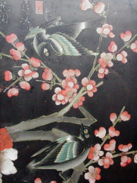 CHINESE LATE 19TH C. REVERSE GLASS PAINTING