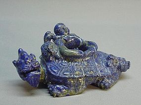 CHINESE MID 20TH C. LAPIS CARVING OF A WATER BOWL