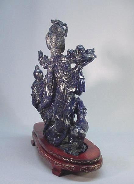 MASSIVE CHINESE CARVED LAPIS FAIRY
