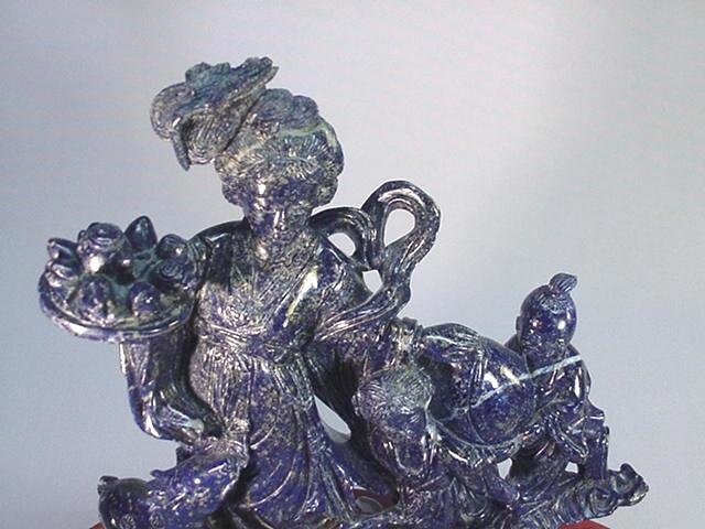 MASSIVE CHINESE CARVED LAPIS FAIRY