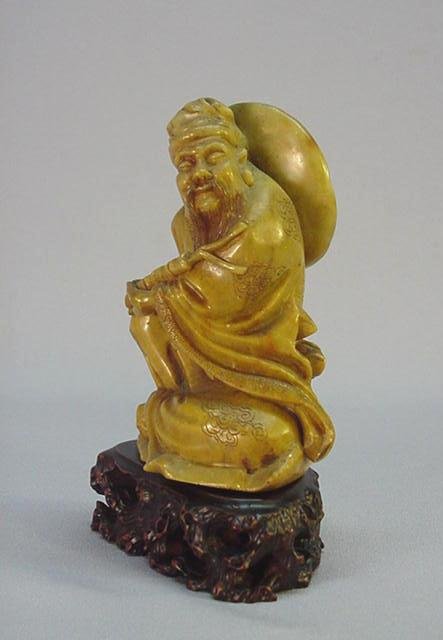 19TH C. CHINESE STONE CARVING OF AN IMMORTAL