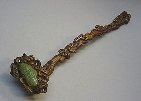 CHINESE WOOD CARVING OF A RUYI SCEPTER