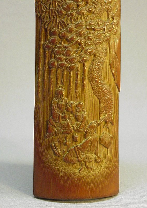 CHINESE CARVED BAMBOO ARM REST