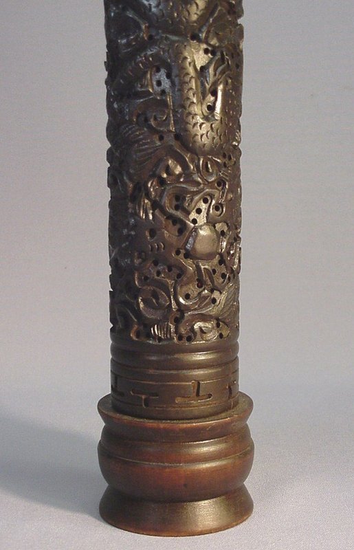 CHINESE CARVED WOOD INCENSE HOLDER