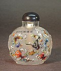 CHINESE GLASS INSIDE PAINTING SNUFF BOTTLE