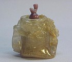 CHINESE GOLD HAIR CRYSTAL SNUFF BOTTLE
