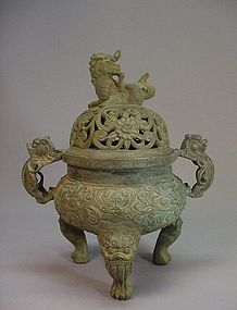 CHINESE BRONZE INCENSE BURNER