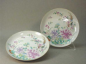 CHINESE QING DYNASTY FAMILLE ROSE PLATES