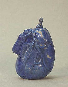 CHINESE CARVED LAPIS LAZULI SNUFF BOTTLE