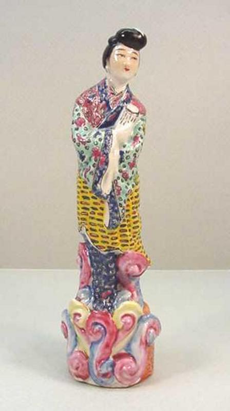 Chinese Hand Painted Porcelain Statue