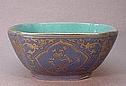 CHINESE LATE 19TH CENTURY BLUE AND GOLD BOWL