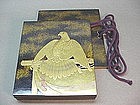 JAPANESE MEIJI CALLIGRAPHY LACQUER BOX