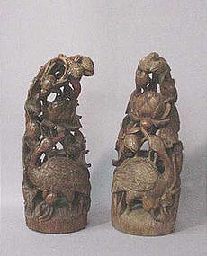 CHINESE LATE 19TH CENTURY BAMBOO CARVINGS