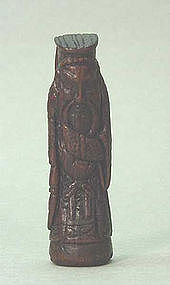 18TH C.JAPANESE WOOD NETSUKE FIGURE