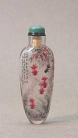 CHINESE GOLD HAIR CRYSTAL SNUFF BOTTLE