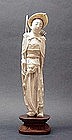 CHINESE IVORY CARVING OF FEMALE WARRIOR