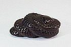 19TH C. JAPANESE WOOD NETSUKE OF A SNAKE