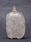 CHINESE CARVED ROCK CRYSTAL SNUFf BOTTLE