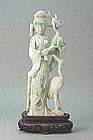 EARLY 20TH C. CHINESE CARVED JADEITE LADY