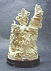 EARLY 20TH C. CHINESE CARVED IVORY SCENE