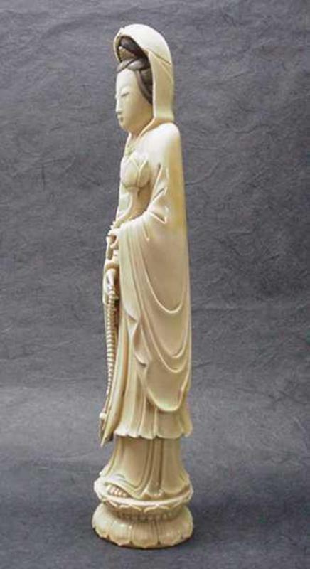 LATE 19TH C. CHINESE CARVED IVORY GUAN YIN