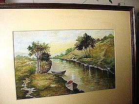 Early 20thC  River Scene ~ Harriet L. Barnecott