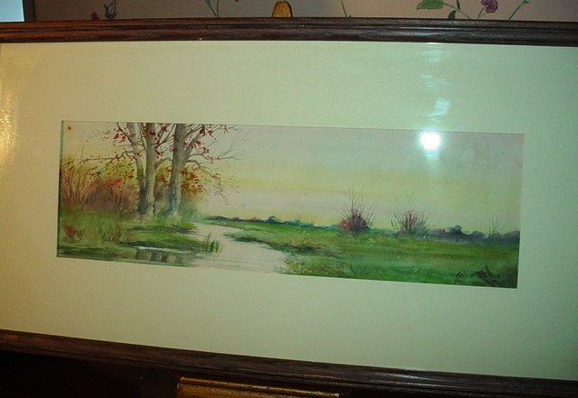 19thC  Watercolor ~Meandering Stream ~ ELLIS