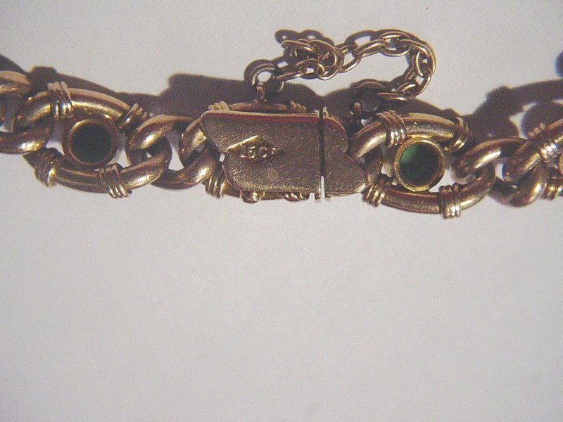 15k Victorian  Persian Turquoise + Pearl Bracelet 17.6gr