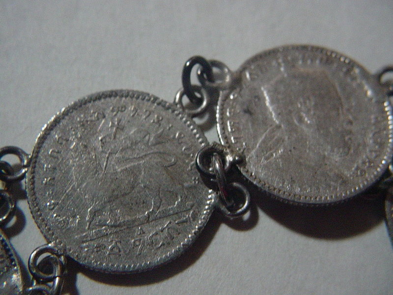 19thC Ethiopian+ Austrian Silver Coin Bracelet