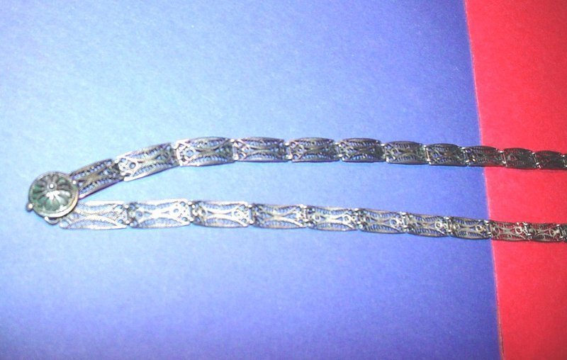European Silver Filigree Belt