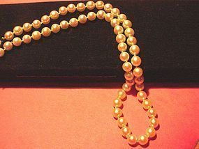 14k WG Double Knotted Cultured Pearl Necklace