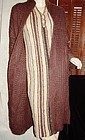 70"s MISSONI Brown Wool Coat w/Matching Dress 38