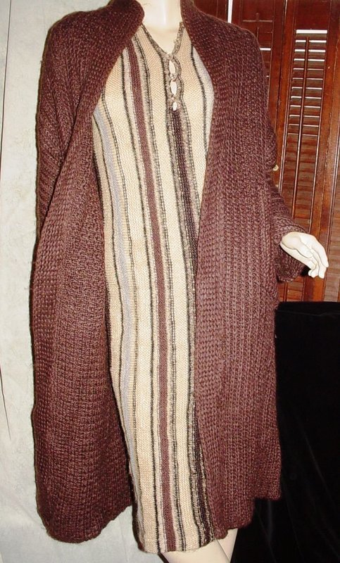 70's MISSONI Brown Wool Coat w/Matching Dress 38