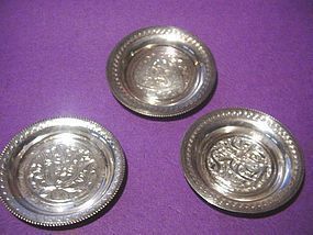 Three Small Silver Egyptian Dishes