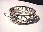 50's Signed Taxco Sterling Turquoise Bangle