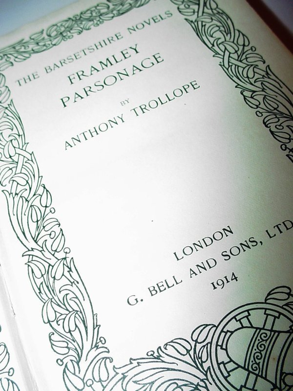 Framley Parsonage ~ Anthony Trollope